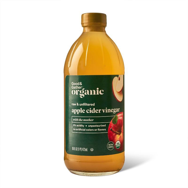 slide 1 of 3, Organic Apple Cider Vinegar - 16 fl oz - Good & Gather™, 16 fl oz