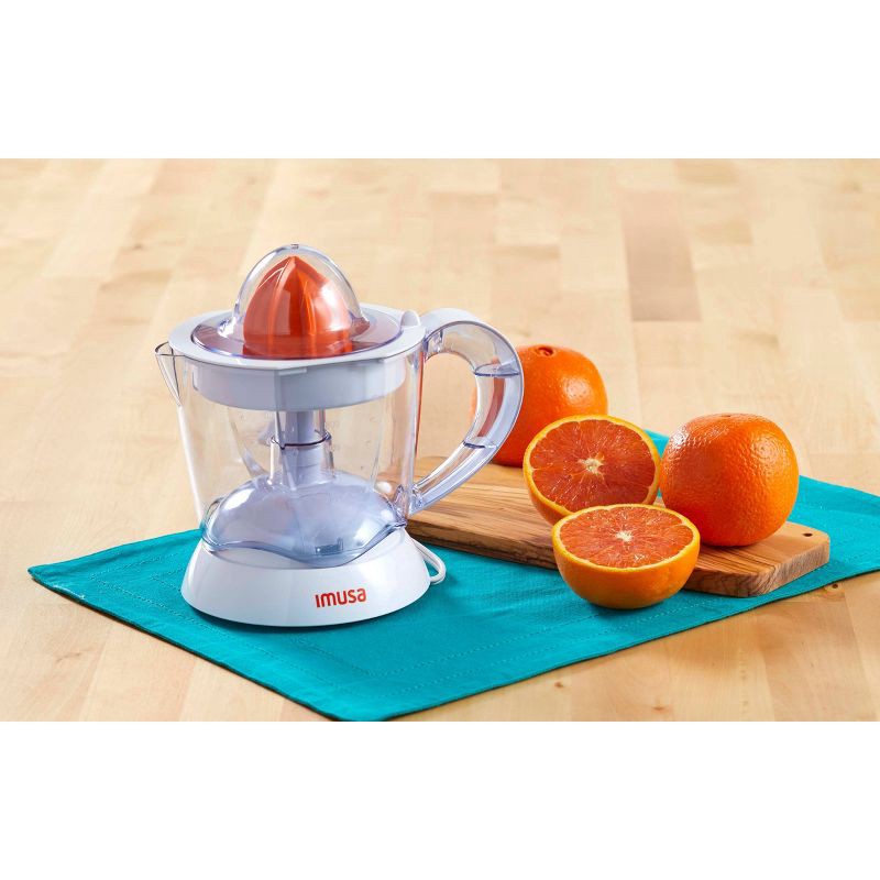 slide 5 of 5, IMUSA 34oz Electric Citrus Juicer, 25 Watts - White: Lemon Juice Maker, Plastic, 90-Day Warranty, 2.3 lbs, No Speeds, 34 oz