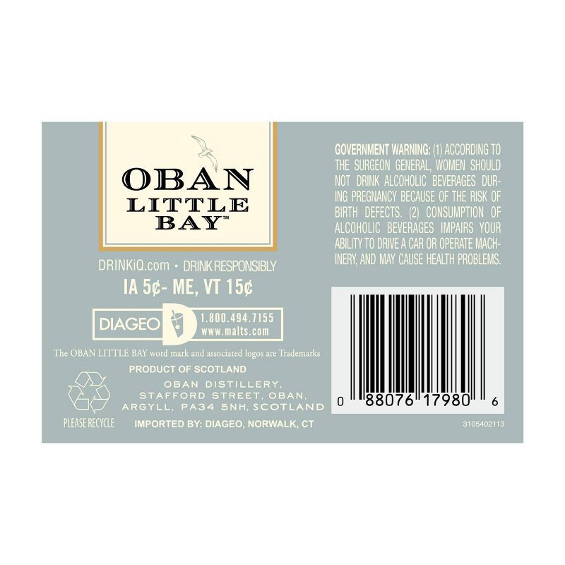 slide 11 of 12, Oban Little Bay Single Malt Scotch Whisky - 750ml Bottle, 750 ml