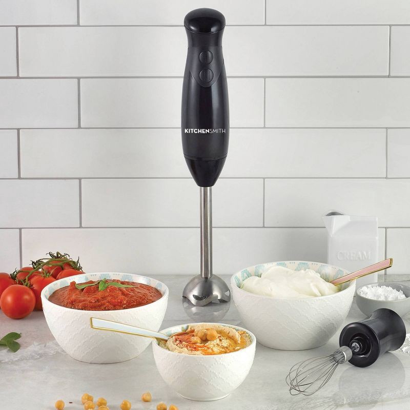 slide 2 of 6, KitchenSmith by Bella Immersion Blender - Black: 250W Handheld Mixer, 2 Speeds, Whips & Purees, Plastic, 2-Year Warranty, 1 ct