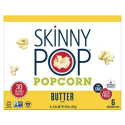 SkinnyPop Butter Microwave Popcorn Multipack - 16.8oz/6ct