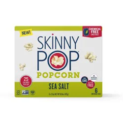 SkinnyPop Sea Salt Microwave Popcorn Multipack - 16.8oz/6ct