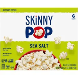 SkinnyPop Sea Salt Microwave Popcorn Multipack - 16.8oz/6ct