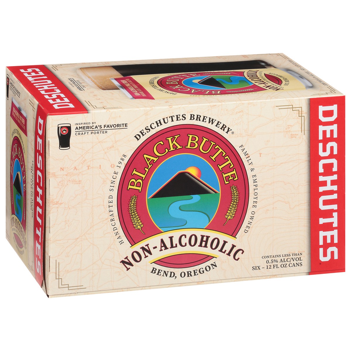 slide 8 of 9, Deschutes Brewery Black Butte, Non-Alcoholic, Craft Beer, 0.5%ABV, 6 ct