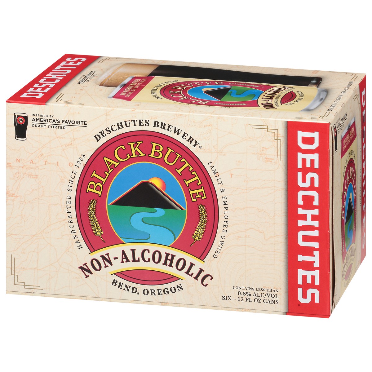 slide 6 of 9, Deschutes Brewery Black Butte, Non-Alcoholic, Craft Beer, 0.5%ABV, 6 ct