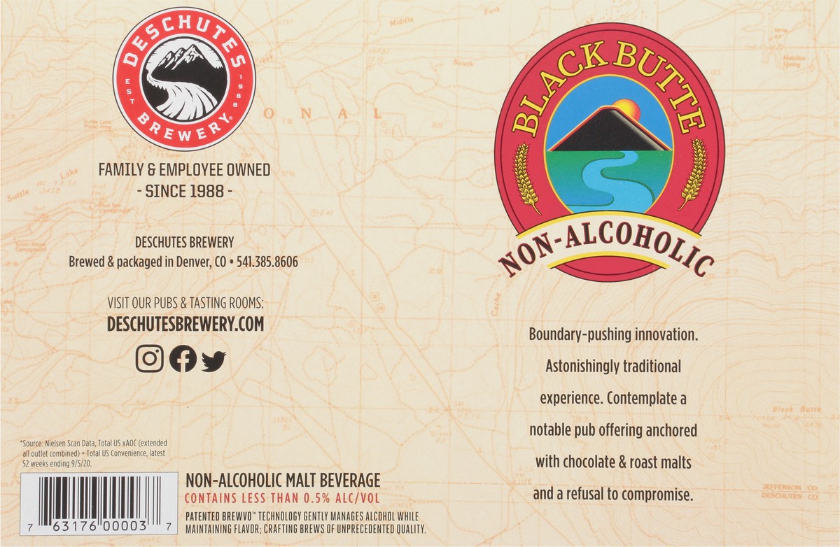slide 3 of 9, Deschutes Brewery Black Butte, Non-Alcoholic, Craft Beer, 0.5%ABV, 6 ct