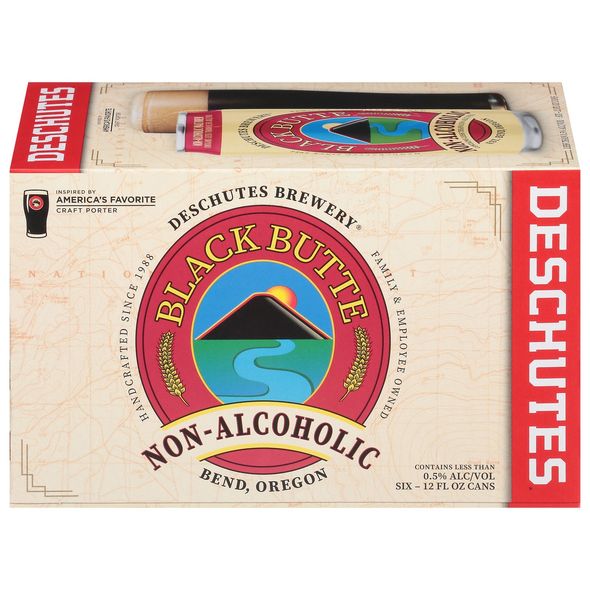 slide 4 of 9, Deschutes Brewery Black Butte, Non-Alcoholic, Craft Beer, 0.5%ABV, 6 ct