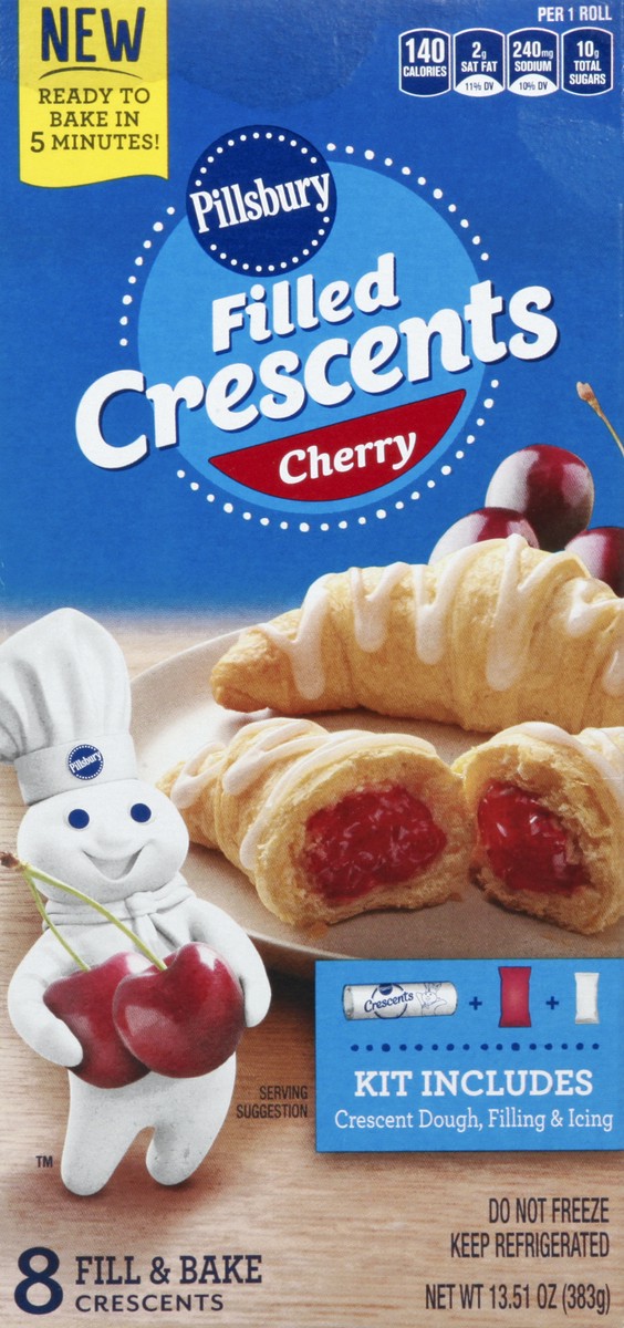 slide 3 of 9, Pillsbury Filled Crescents, Cherry Filling, 8ct., 13.51 oz., 8 ct