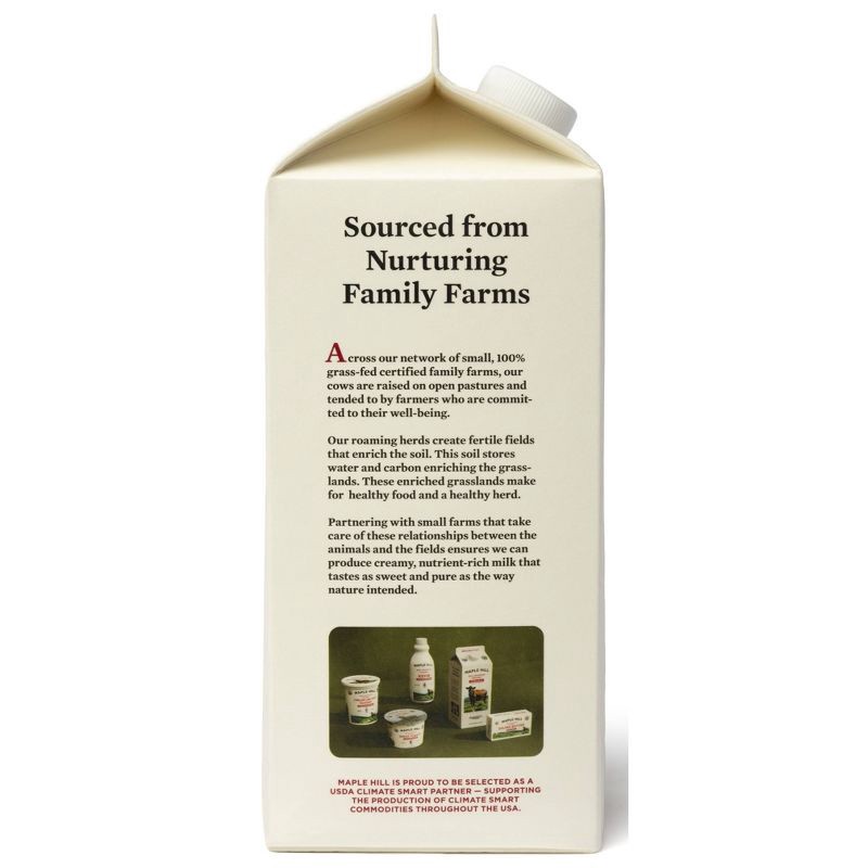 slide 4 of 4, Maple Hill Creamery 100% Grassfed Organic Whole Milk - 0.5gal, 1/2 gal