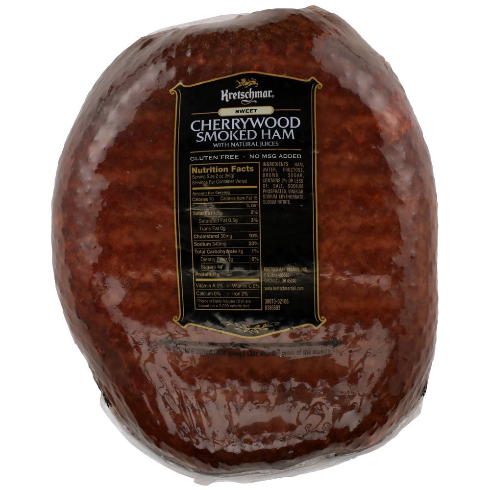 slide 4 of 4, Kretschmar Sweet Cherrywood Smoked Ham - priced, per lb