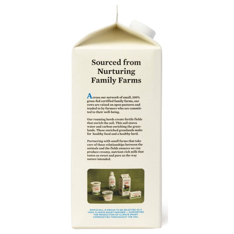 slide 3 of 4, Maple Hill Creamery 100% Grassfed Organic 2% Reduced Fat Milk - 0.5gal, 1/2 gal