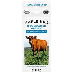 Maple Hill Creamery 100% Grassfed Organic 2% Reduced Fat Milk - 0.5gal