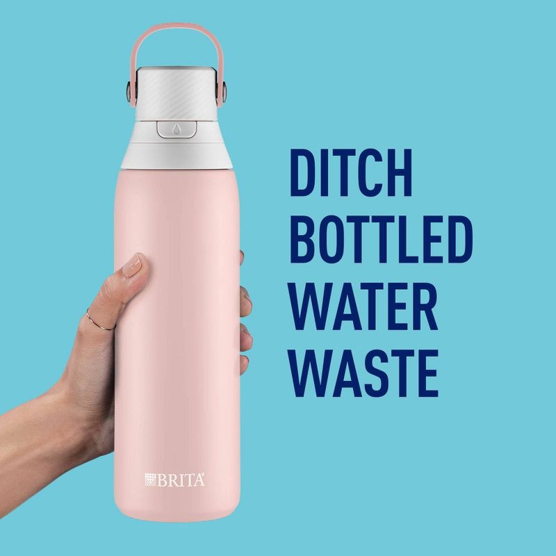 slide 6 of 11, Brita 20oz Premium Double-Wall Stainless Steel Insulated Filtered Water Bottle - Pink, 1 ct