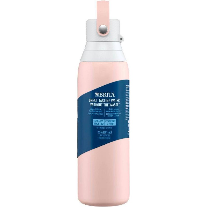 slide 11 of 11, Brita 20oz Premium Double-Wall Stainless Steel Insulated Filtered Water Bottle - Pink, 1 ct