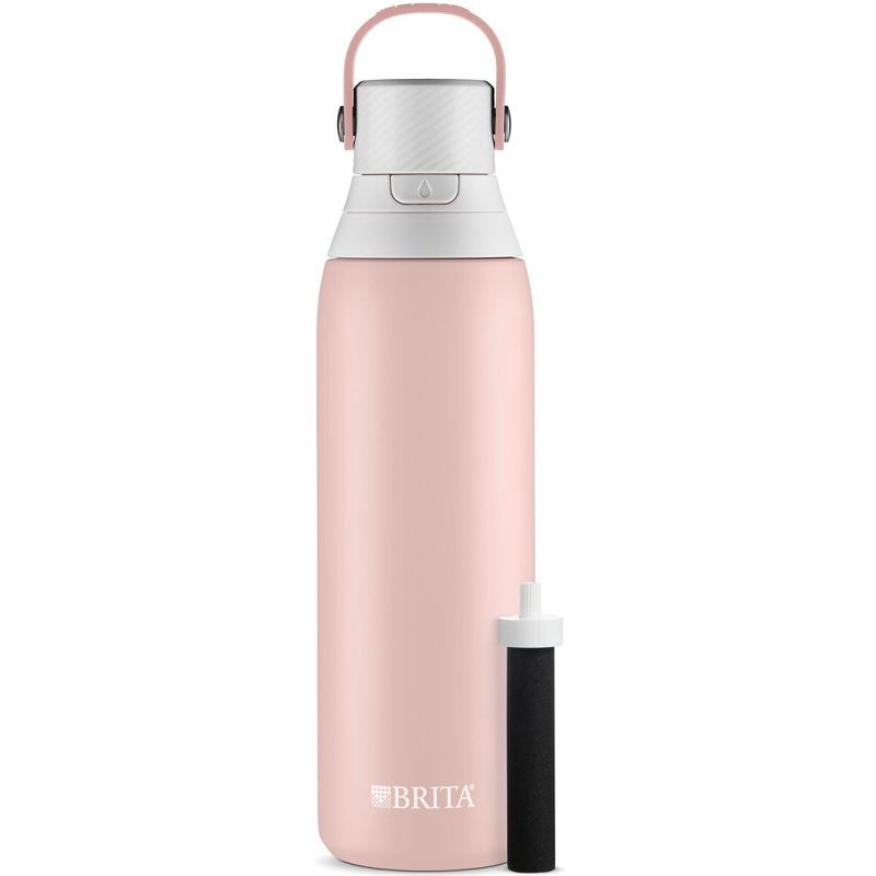 slide 1 of 11, Brita 20oz Premium Double-Wall Stainless Steel Insulated Filtered Water Bottle - Pink, 1 ct