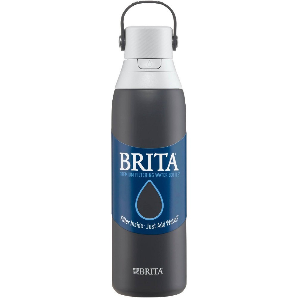 slide 6 of 9, Brita 20oz Premium Double-Wall Stainless Steel Insulated Filtered Water Bottle - Dark Gray, 1 ct