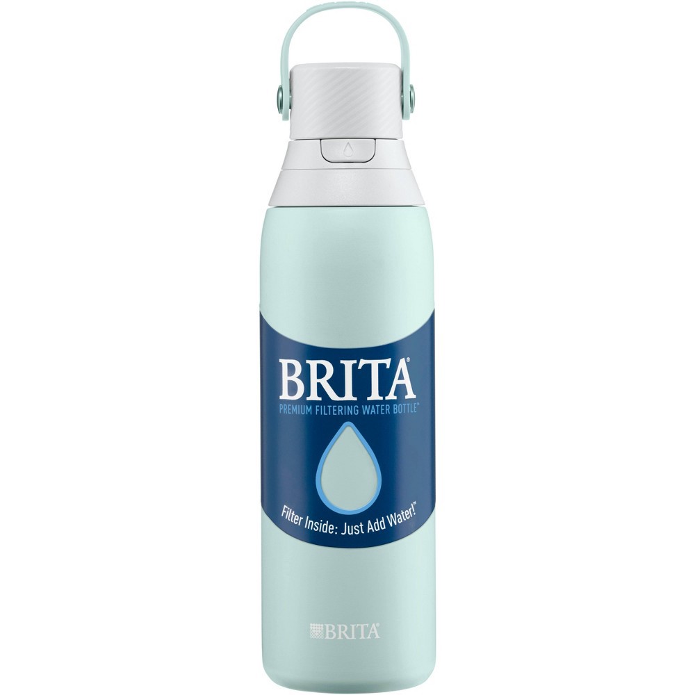 slide 6 of 7, Brita 20oz Premium Double Wall Stainless Steel Insulated Filtered Water Bottle - Light Blue, 1 ct