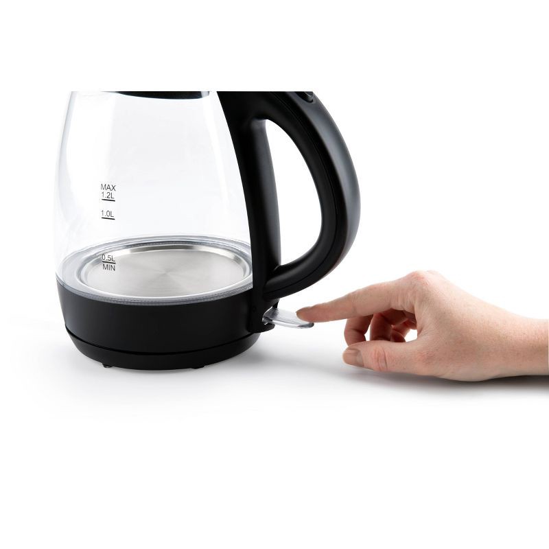 slide 5 of 5, Aroma 1.2L Glass Kettle: Electric Water Boiler with LED Indicator, Automatic Shut-Off, Boil Dry Protection, 1500W, 1.2 liter