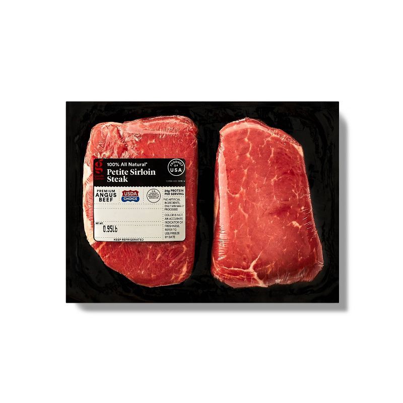 slide 1 of 5, USDA Choice Angus Petite Sirloin Steak - 0.60-1.06 lbs - price per lb - Good & Gather™, per lb