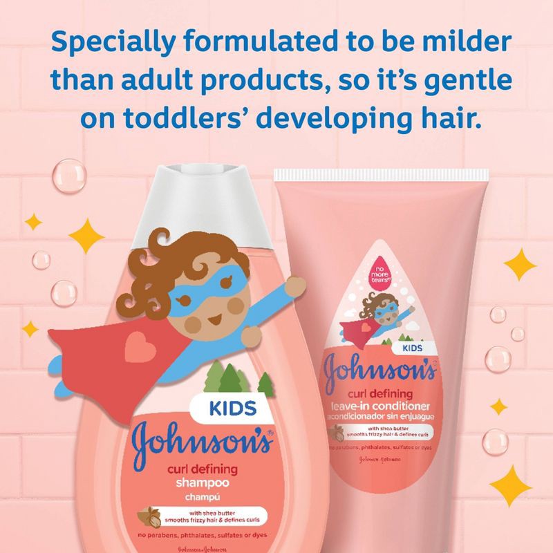 slide 4 of 9, Johnson's Kids Curl Defining Leave-In Conditioner, Shea Butter, Gentle for Toddlers' Hair - 6.8 fl oz, 6.8 fl oz