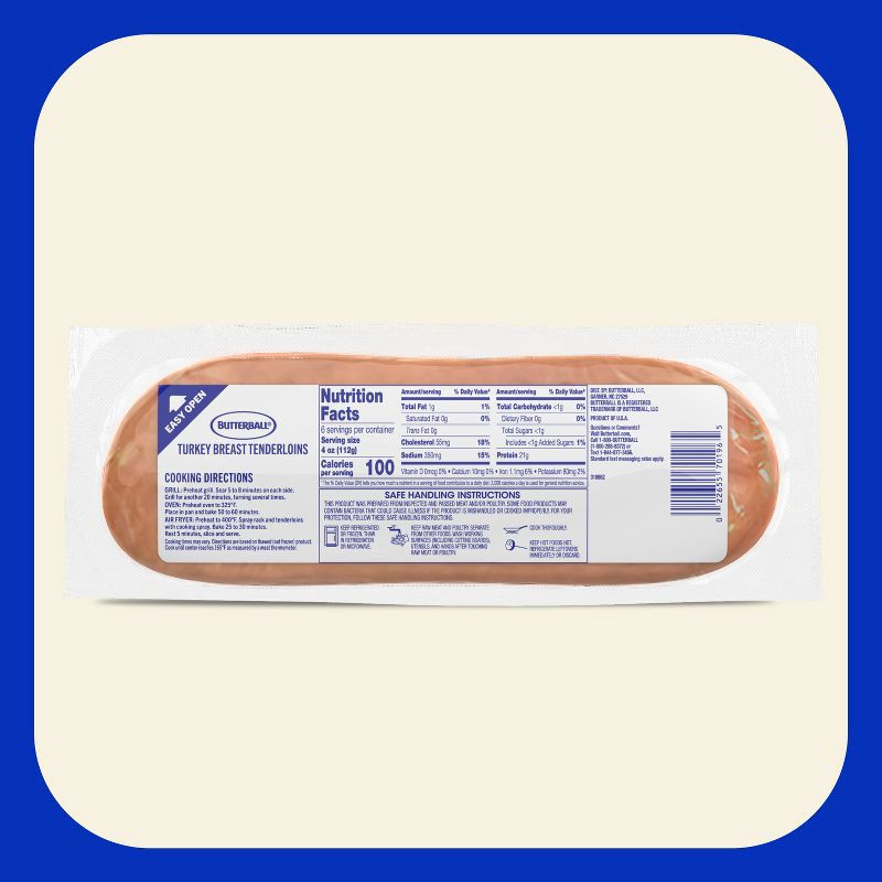 slide 8 of 8, Butterball All Natural 98/2 Turkey Breast Tenderloins - 24oz, 24 oz