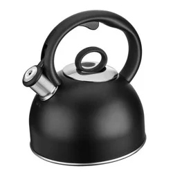 Cuisinart 2qt Stovetop Steam & Soothe Teakettle - Black - CKS-22MB: Stainless Steel Whistling Water Kettle for Stove