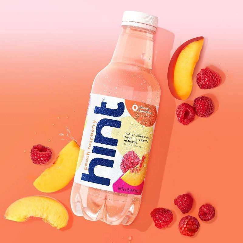 slide 3 of 4, hint Peach Raspberry Flavored Water - 16 fl oz Bottle, 16 fl oz