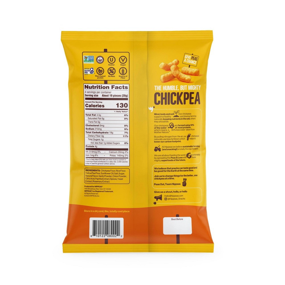 slide 2 of 3, Hippeas Nacho Vibes Organic Chickpea Puffs - 4oz, 4 oz