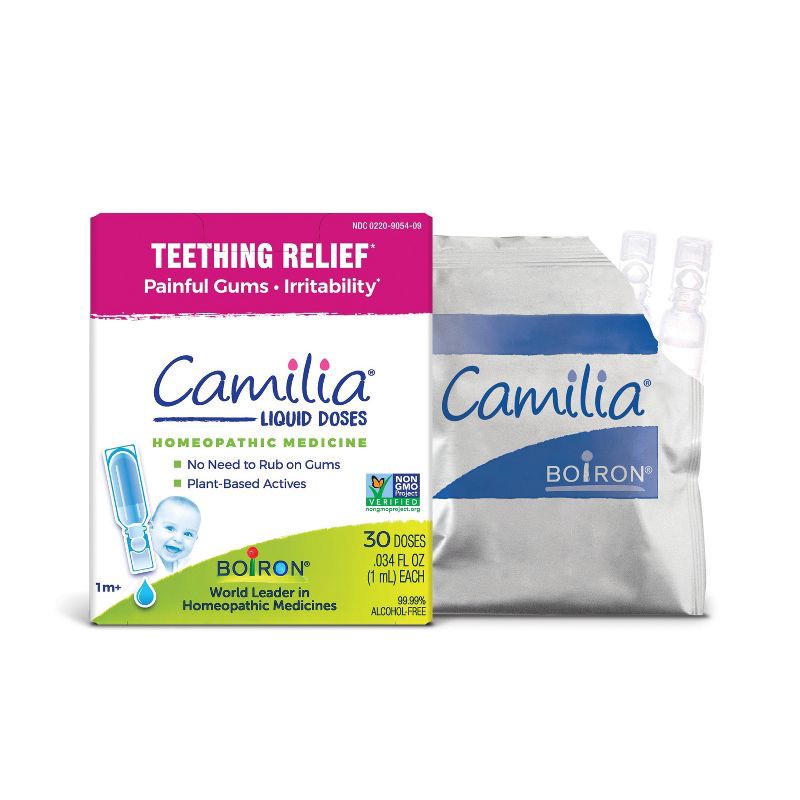 slide 2 of 10, Boiron Camilia Teething Drops for Daytime and Nighttime Relief of Painful or Swollen Gums and Irritability in Babies - 30ct, 30 ct