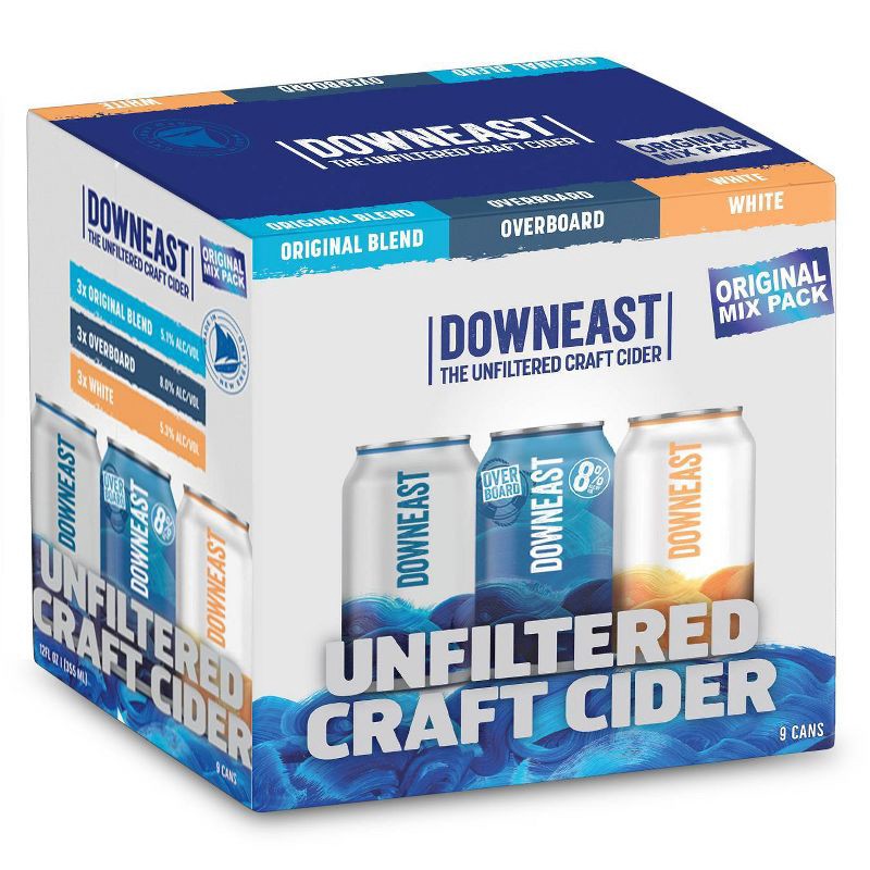slide 1 of 5, Downeast Cider House Downeast Cider Variety Pack - 9pk/12 fl oz Cans, 9 ct, 12 fl oz