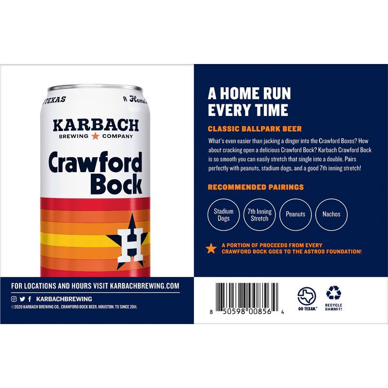 slide 9 of 11, Karbach Brewing Co. Karbach Crawford Bock Beer - 6pk/12 fl oz Cans, 6 ct; 12 fl oz