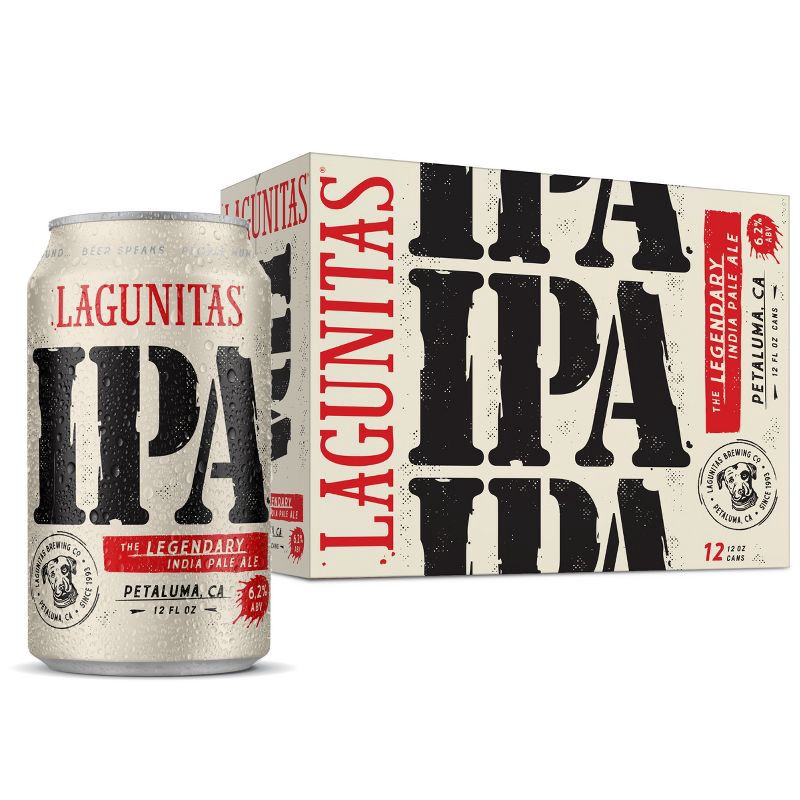 slide 1 of 4, Lagunitas IPA Beer - 12pk/12 fl oz Cans, 12 ct; 12 fl oz