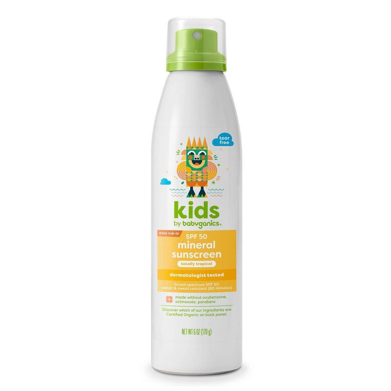 slide 1 of 3, Babyganics Kids' Continuous Sunscreen Spray SPF 50 - 6oz, 0 x 6 oz