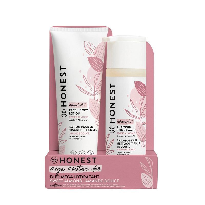 slide 1 of 5, The Honest Company Nourish Shampoo + Body Wash and Lotion Duo - Sweet Almond - 18.5 fl oz, 18.5 fl oz