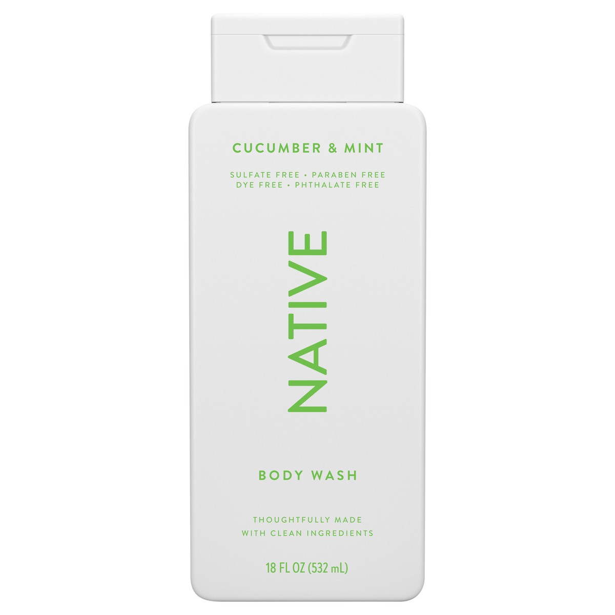 slide 1 of 3, Native Body Wash, Cucumber & Mint, Sulfate Free, for Women and Men, 18 oz, 18 fl oz