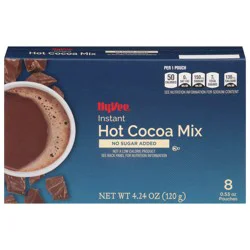 Hy-vee Hot Cocoa No Sugar Added Instant Mix - 8 ct; 0.53 oz