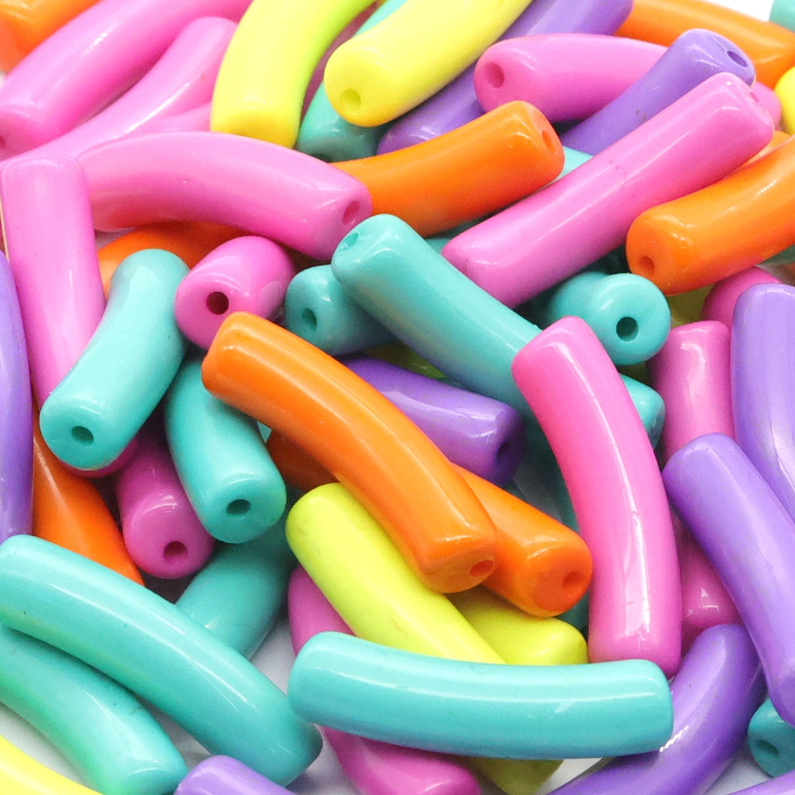 slide 2 of 3, Neon Plastic Tube Beads By Creatology, 29mm x 7mm
