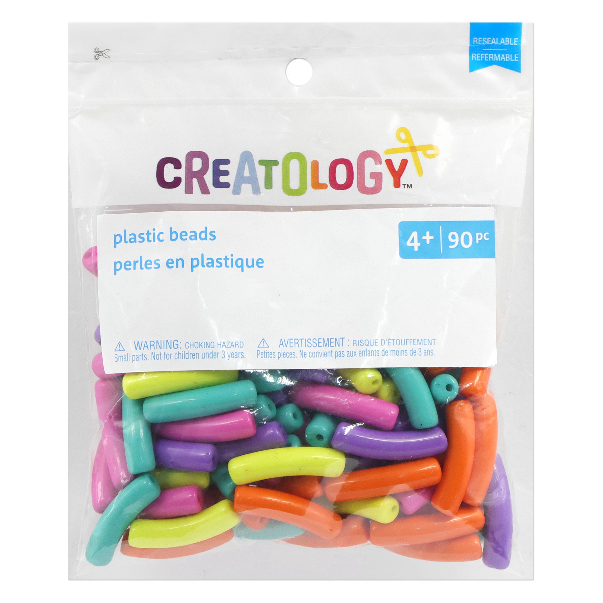 slide 3 of 3, Neon Plastic Tube Beads By Creatology, 29mm x 7mm
