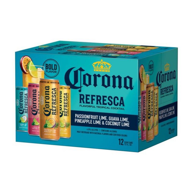 slide 5 of 9, Corona Refresca Hard Tropical Punch Cocktail Variety Pack Canned Cocktail - 12pk/12 fl oz Cans, 12 ct; 12 fl oz