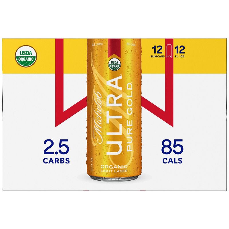 slide 4 of 10, Michelob ULTRA Pure Gold Organic American Lager Beer - 12pk/12 fl oz Cans, 12 ct; 12 fl oz