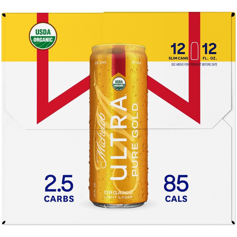 slide 7 of 10, Michelob ULTRA Pure Gold Organic American Lager Beer - 12pk/12 fl oz Cans, 12 ct; 12 fl oz
