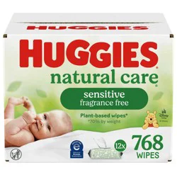 Huggies Natural Care Sensitive Unscented Baby Wipes- 12 pack (768ct total wipes)
