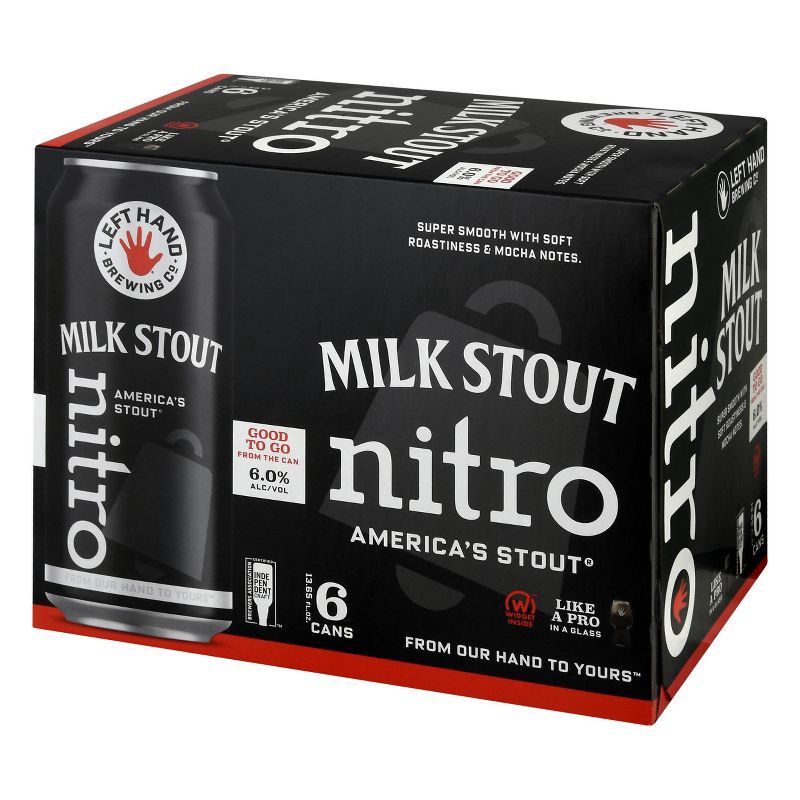 slide 1 of 4, Left Hand Brewing Co. Left Hand Milk Stout Nitro Beer - 6pk/13.65 fl oz Cans, 6 ct, 13.65 fl oz