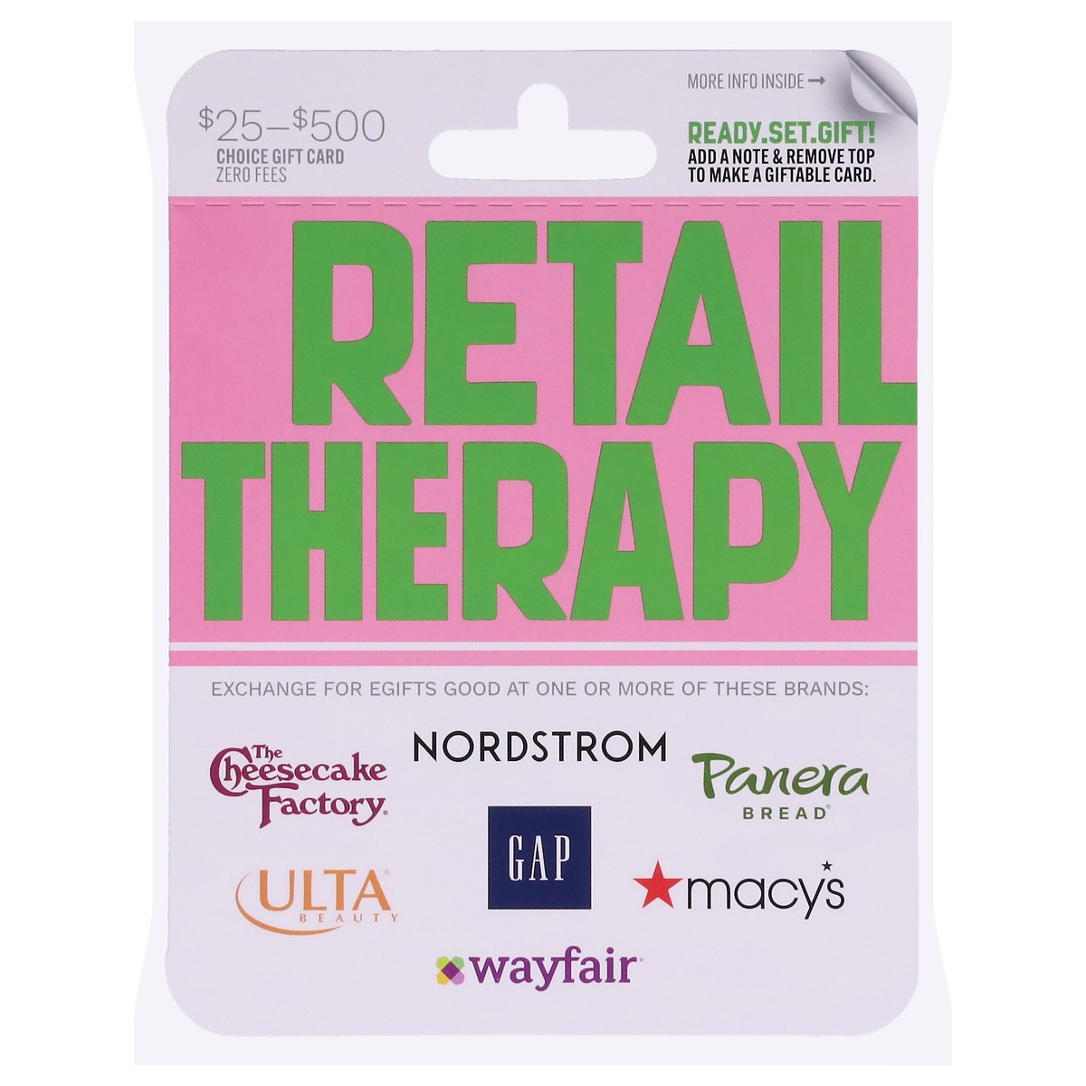 slide 8 of 11, Retail Therapy $25 - $500 Choice Gift Card 10 ea, 1 ct