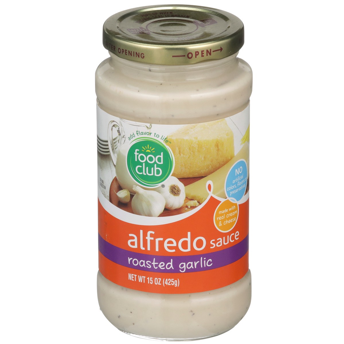 slide 2 of 9, Food Club Roasted Garlic Alfredo Sauce, 1 ct