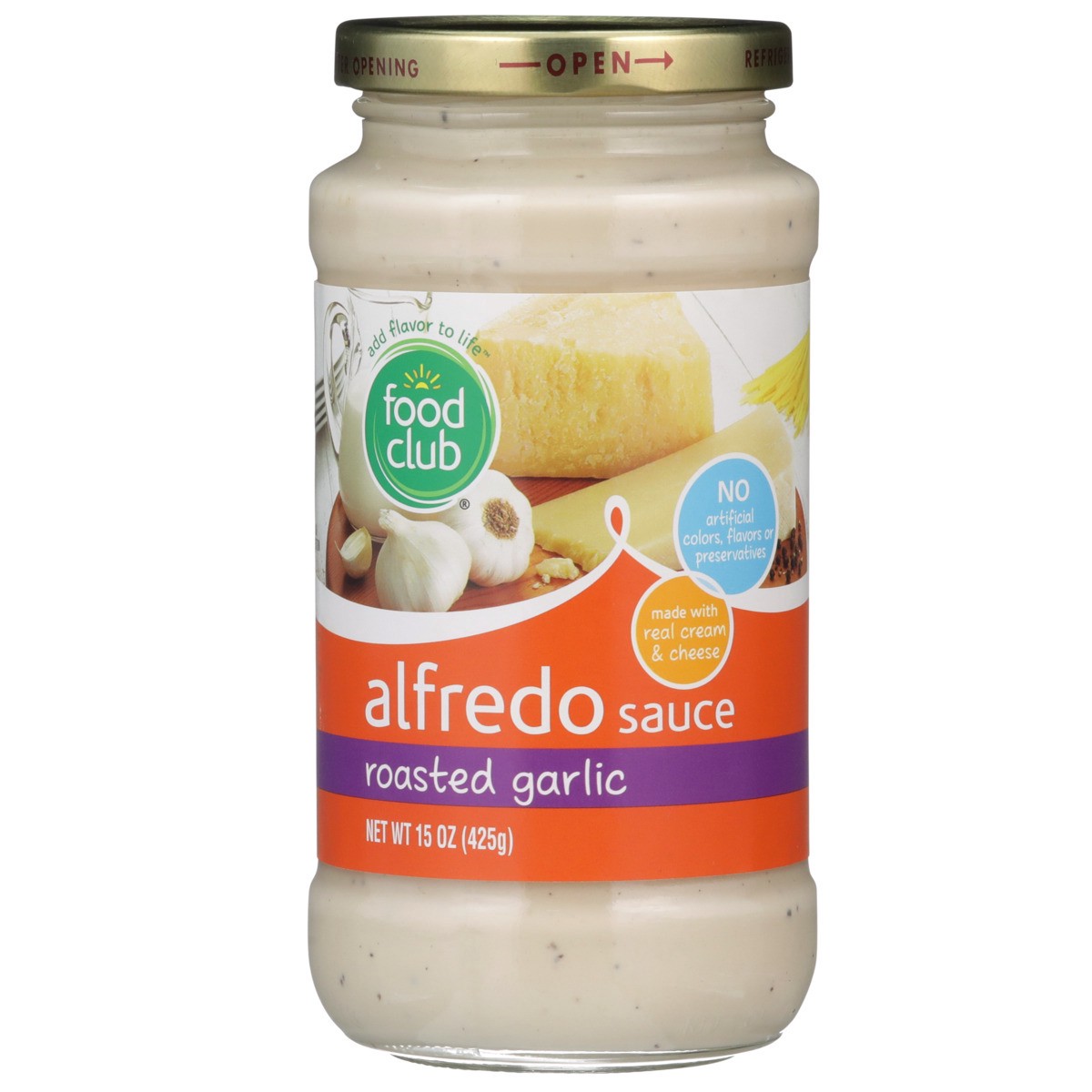 slide 8 of 9, Food Club Roasted Garlic Alfredo Sauce, 1 ct