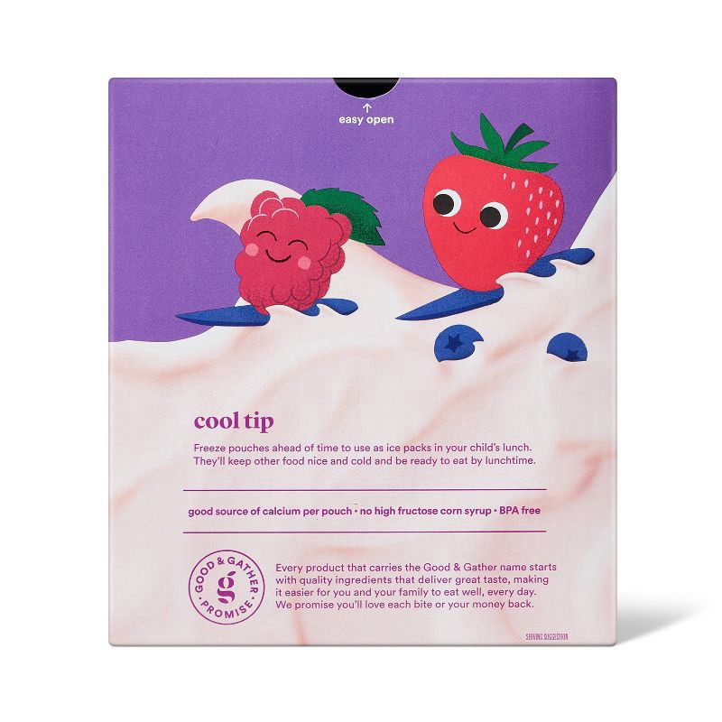 slide 4 of 4, Mixed Berry Lowfat Kids' Yogurt - 4ct/3.5oz Pouches - Good & Gather™, 4 ct; 3.5 oz