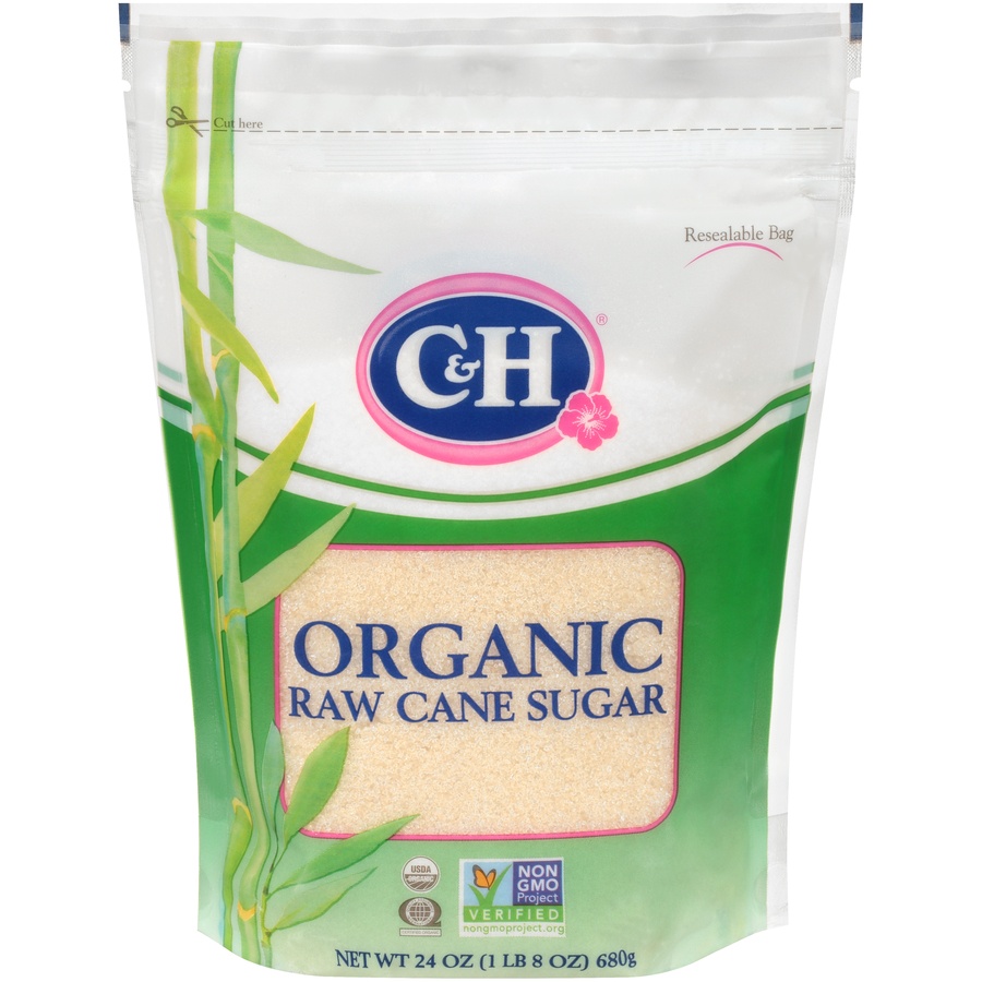 slide 1 of 8, C&H Pure Cane Sugar Organic, 24 oz