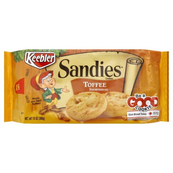 slide 1 of 6, Keebler Sandies Toffee Shortbread Cookies, 13 oz