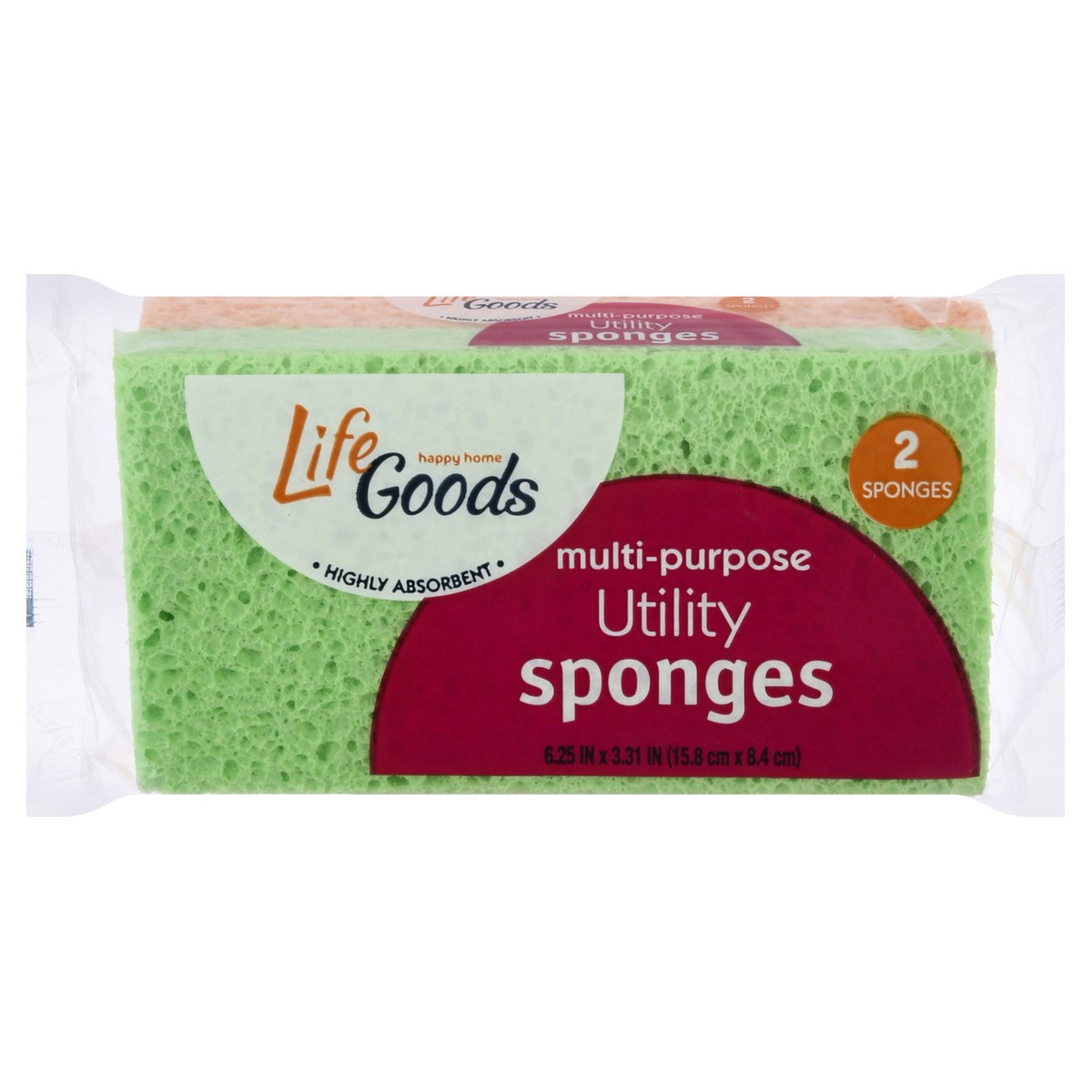 slide 8 of 10, Life Goods Multi-Purpose Utility Sponges 2 ea, 2 ct